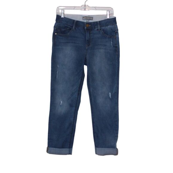 Wit & Wisdom Blue Cotton Blend high Rise Slim Fit Cropped Jeans Women's Size 4P - Picture 1 of 12